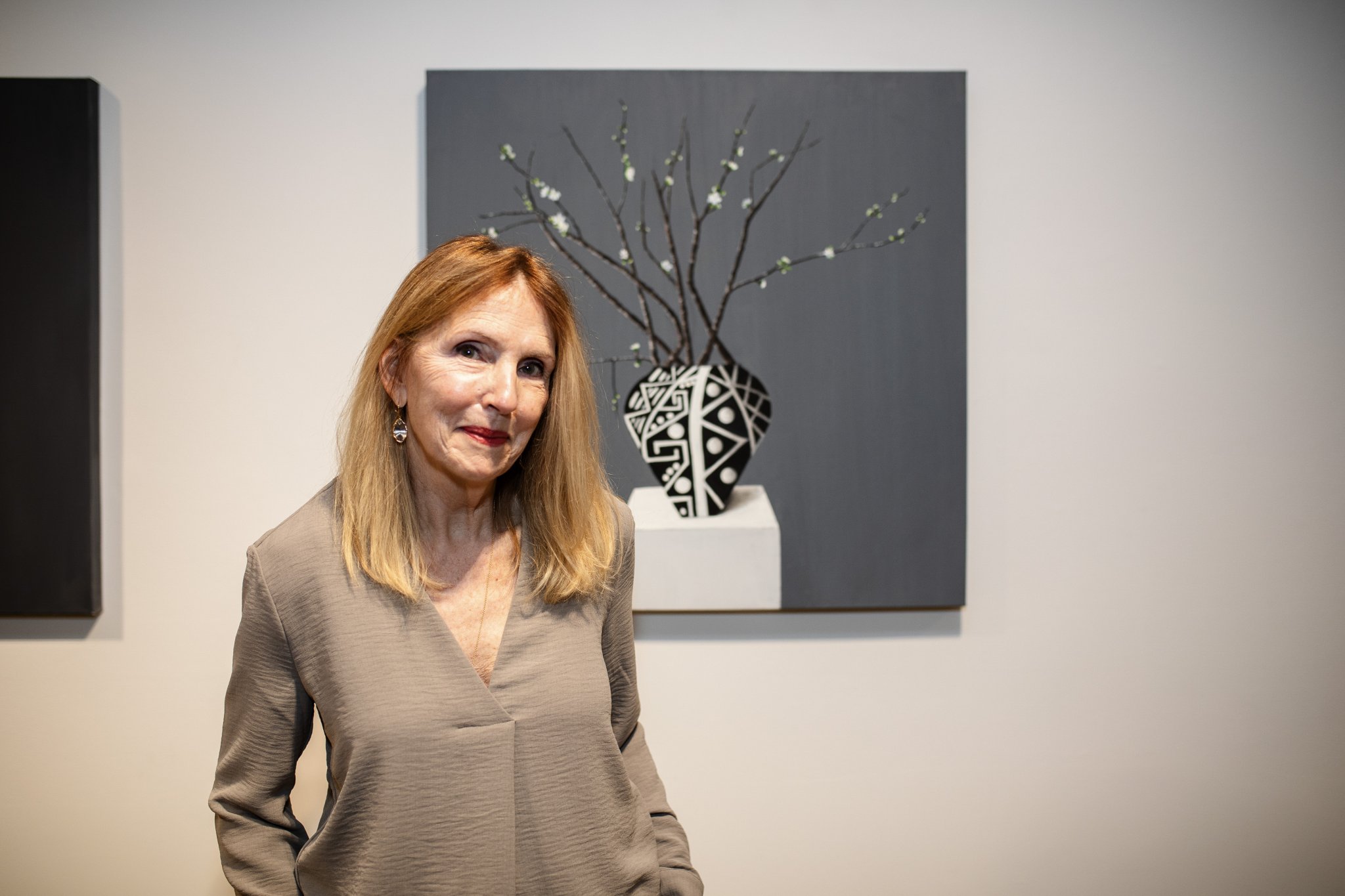 2021 Top Honors winner Linda Reville Eisenberg at the opening of STILL at Guild Hall 2024