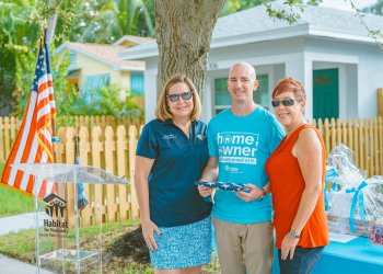 Mimi May Lake Worth Beach City Commissioner, Ryan Mason, and Sarah Malega Lake Worth Beach City Commissioner at Home Dedication