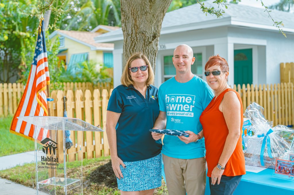 Mimi May Lake Worth Beach City Commissioner, Ryan Mason, and Sarah Malega Lake Worth Beach City Commissioner at Home Dedication