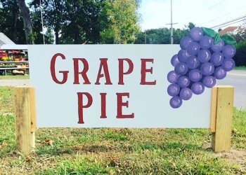 If you've passed this 1760 Homestead Farm sign in Riverhead, wondered what a grape pie is, and kept driving, you're missing out