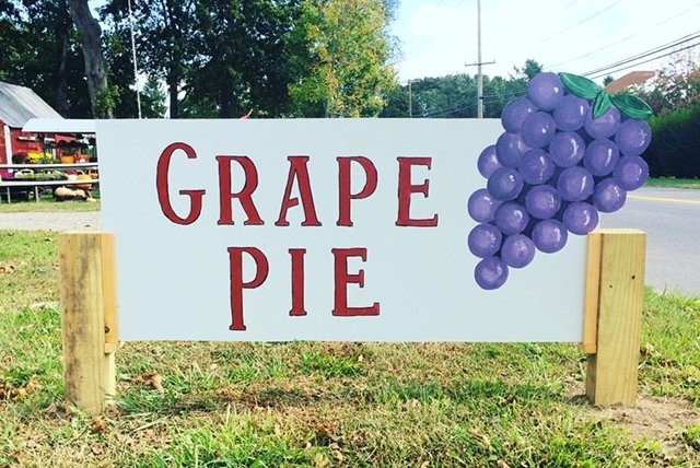 If you've passed this 1760 Homestead Farm sign in Riverhead, wondered what a grape pie is, and kept driving, you're missing out