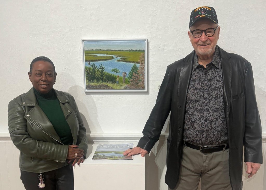 Robyn Brown SH Village Trustee, Artist John Melillo at Southampton Arts Center