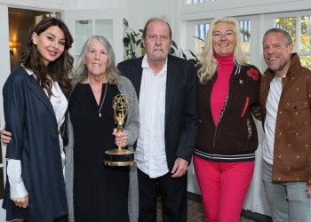 Soprano's actress Oksana Lada, Soprano's writers Robin Green and Mitchell Burgess, RAM film society founders Aandrea Carter and Robert Profusek at RAM Film Society Screening