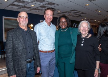 Southampton Deputy Mayor Len Zinnanti, Southampton Village Mayor William Manger, Wendy Pearson, Dede Gotthelf at Southampton Inn