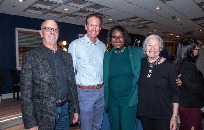 Southampton Deputy Mayor Len Zinnanti, Southampton Village Mayor William Manger, Wendy Pearson, Dede Gotthelf at Southampton Inn