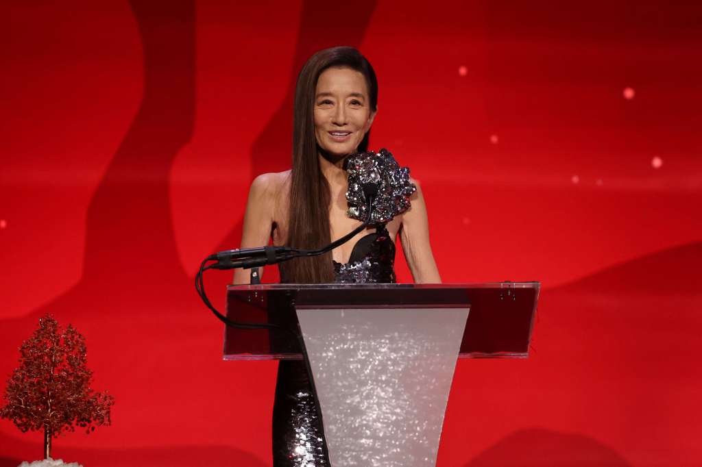 Vera Wang speaks onstage during the 18th Annual DKMS Gala on October 17, 2024 in New York City.