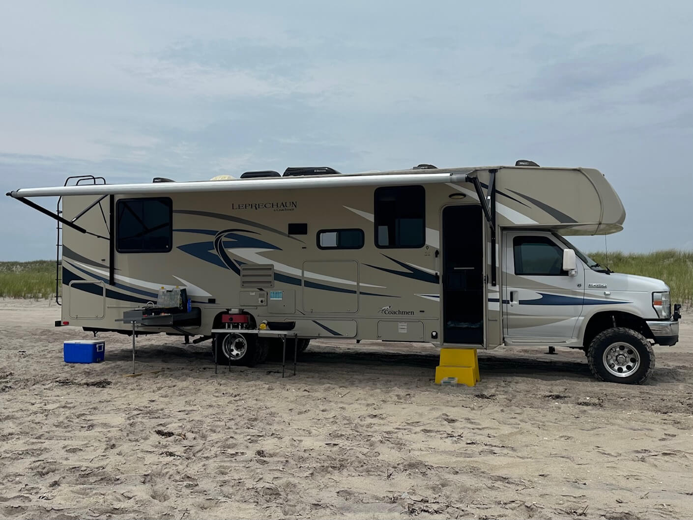 An RV is great on the beach