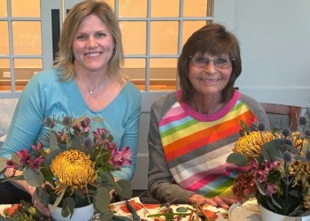 Beth Miller, Joan Scanlan at Quogue Library