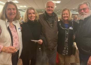 Dee Banish, Maureen Travers, Richard LeCompte, Pam Vossen, Bob Banish at Southampton Art Exhibit