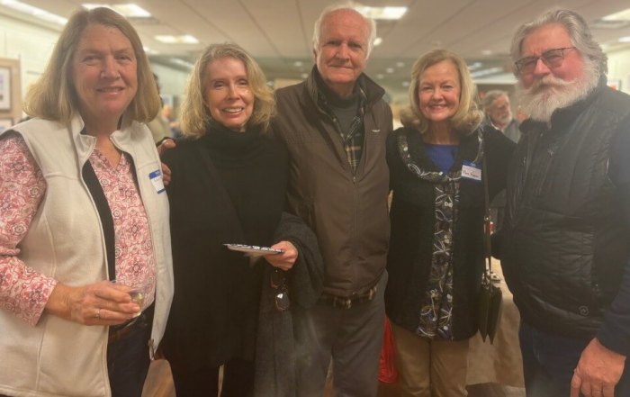 Dee Banish, Maureen Travers, Richard LeCompte, Pam Vossen, Bob Banish at Southampton Art Exhibit