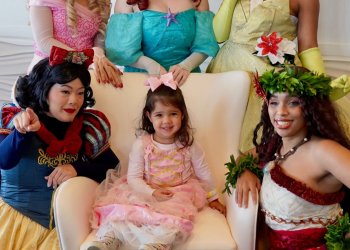 Liat Knafo with the Princesses at Long Island Aquarium