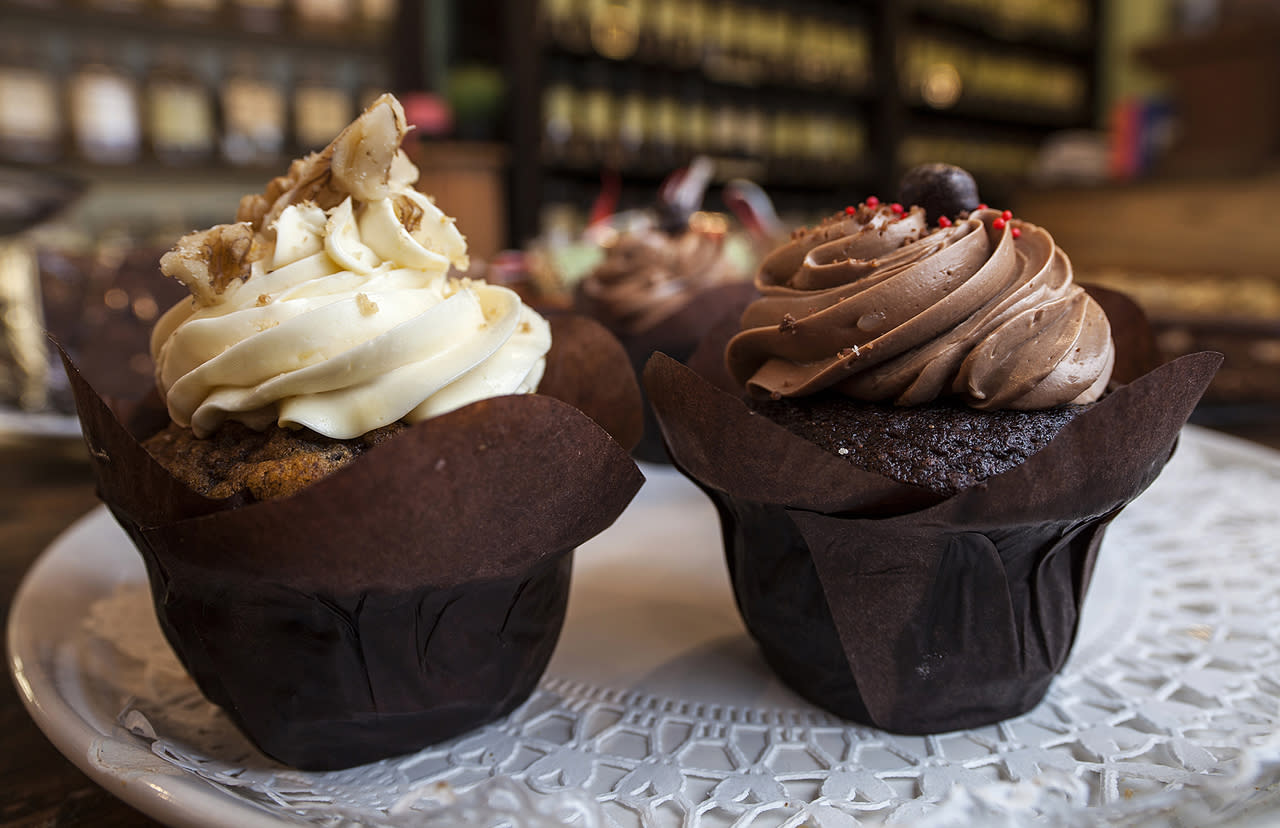 Cupcakes at Verdigris Tea & Chocolate Bar.