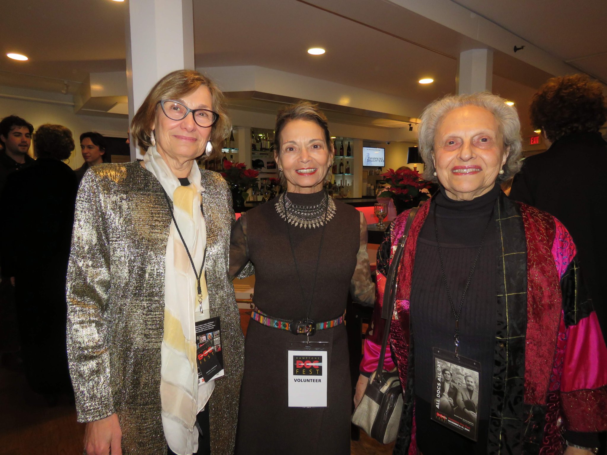 Associate Director of the Festival Jackie Leopold, Camille Petrillo, Arlene Hinkemeyer at Hamptons Doc Fest