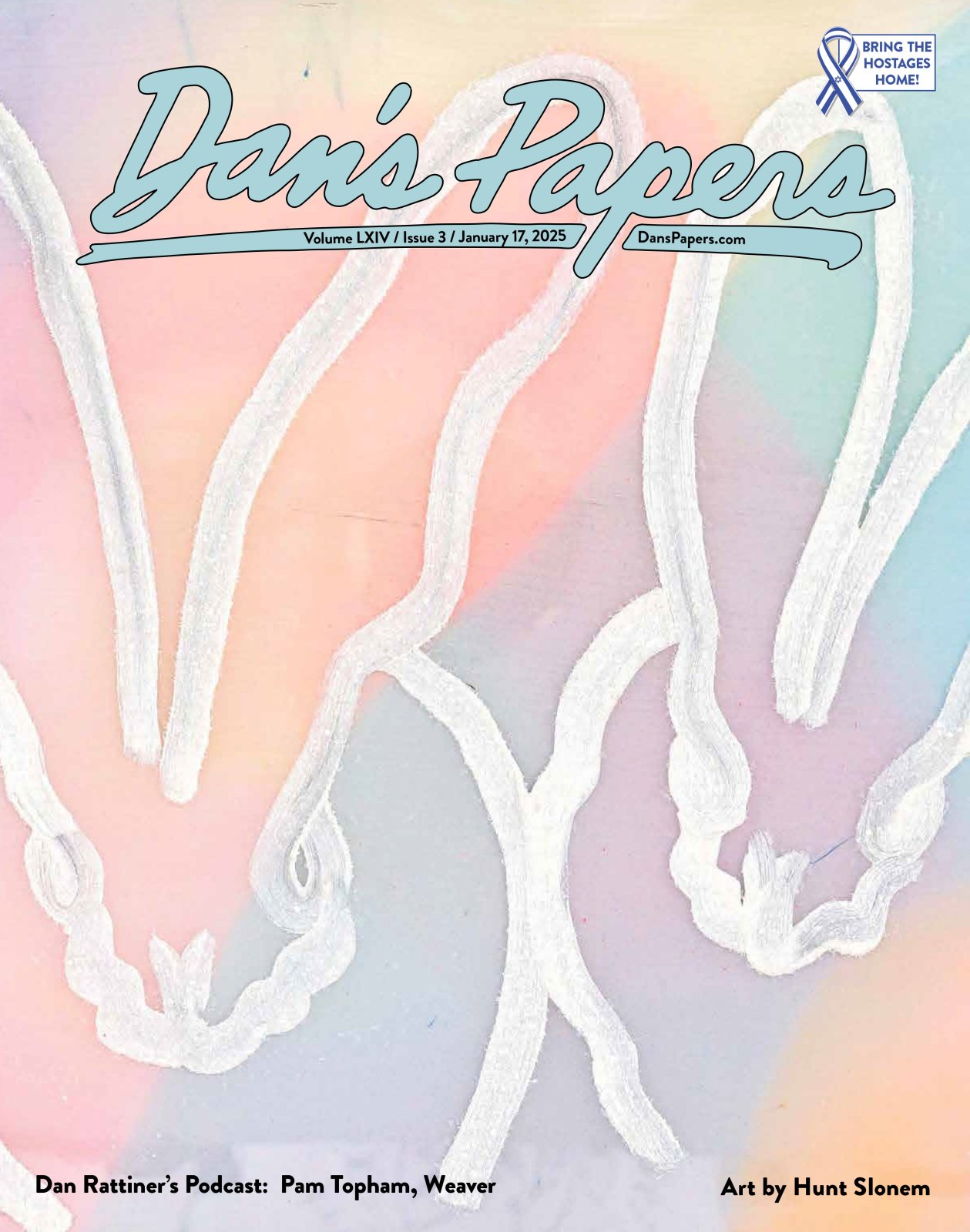 January 15, 2025 Dan's Papers cover art by Hunt Slonem, Courtesy DTR Modern Gallery