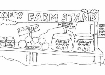 Farm stand cartoon by Dan Rattiner