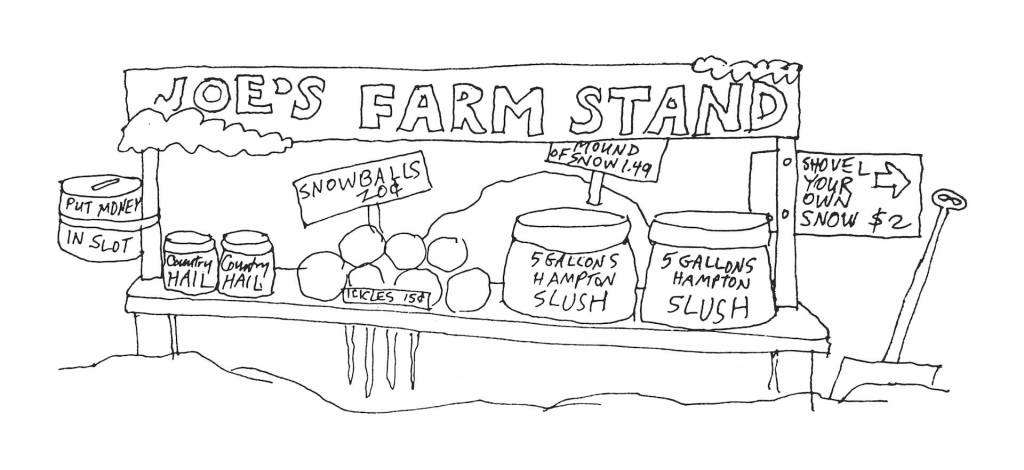 Farm stand cartoon by Dan Rattiner