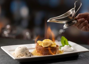 Eddie V's Bananas Foster Butter Cake