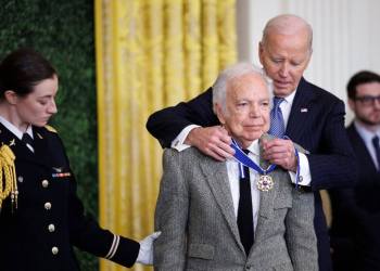 ashion designer Ralph Lauren is awarded the Presidential Medal of Freedom by U.S. President Joe Biden in the East Room of the White House on January 4, 2025 in Washington, DC. President Biden is awarding 19 recipients with the nation's highest civilian honor