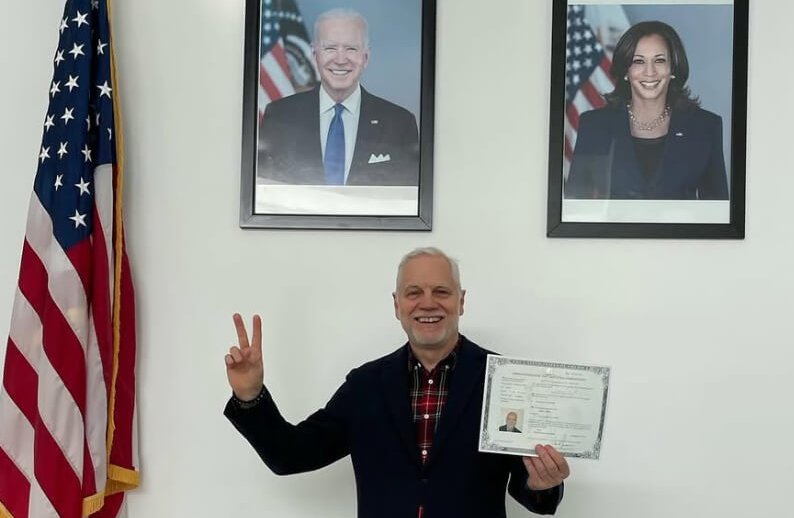 Roman Roth with his citizenship papers on Dec. 17, 2024 (Courtesy of Roman Roth)