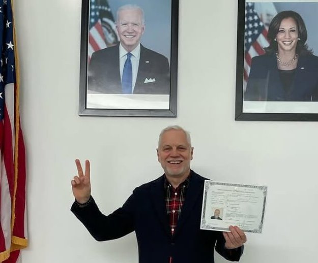 Roman Roth with his citizenship papers on Dec. 17, 2024 (Courtesy of Roman Roth)