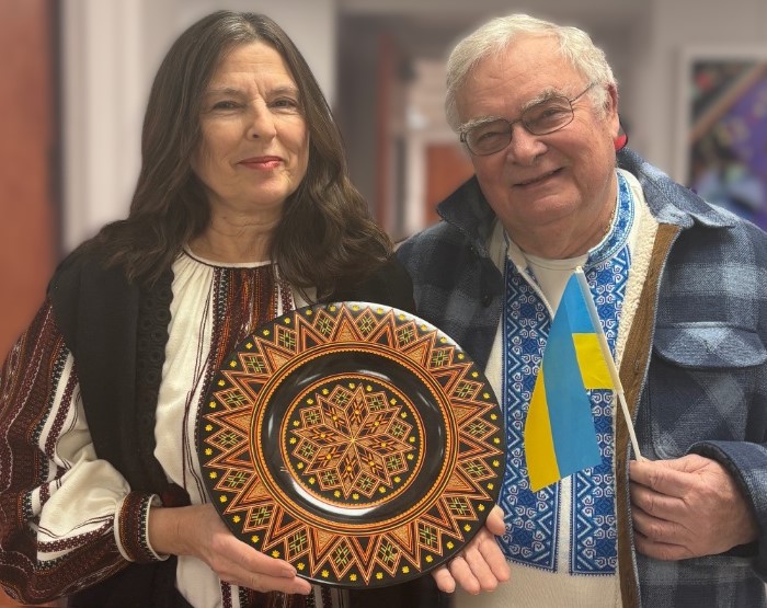 Curators Irene and Nick Andreadis at Mattituck Laurel Library