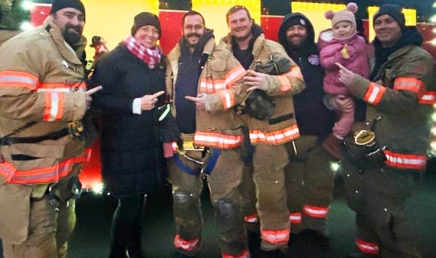 John Parry, Susan Falkowski, Capt Duryea, Lt Patrick Terry, Matt Shimkus, Jeremy McMahon SH Fire Dept at Southampton Village Celebration