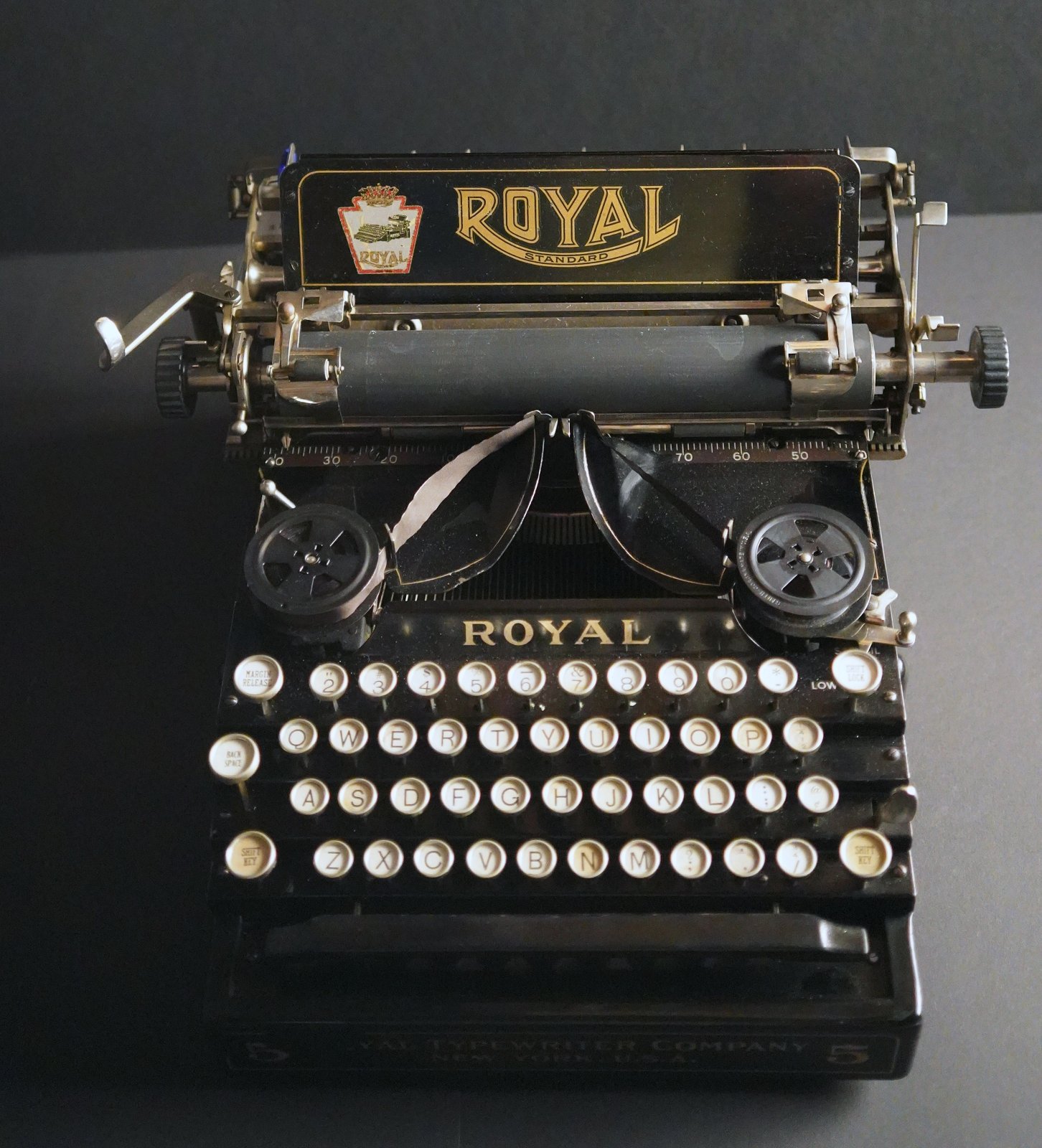 One of the typewriters on view at The Church in Sag Harbor