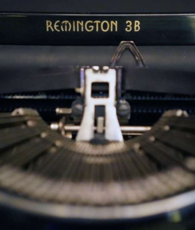 One of the typewriters on view at The Church in Sag Harbor