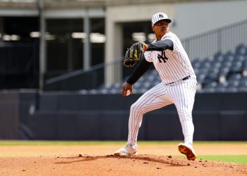 Marcus Stroman during spring training on February 25, 2025 in Tampa, Florida.