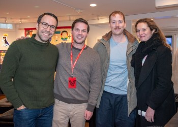 Josh Masten, Mike Verrier, Aidan and Alexandra Crank at Hamptons Pride Film Series