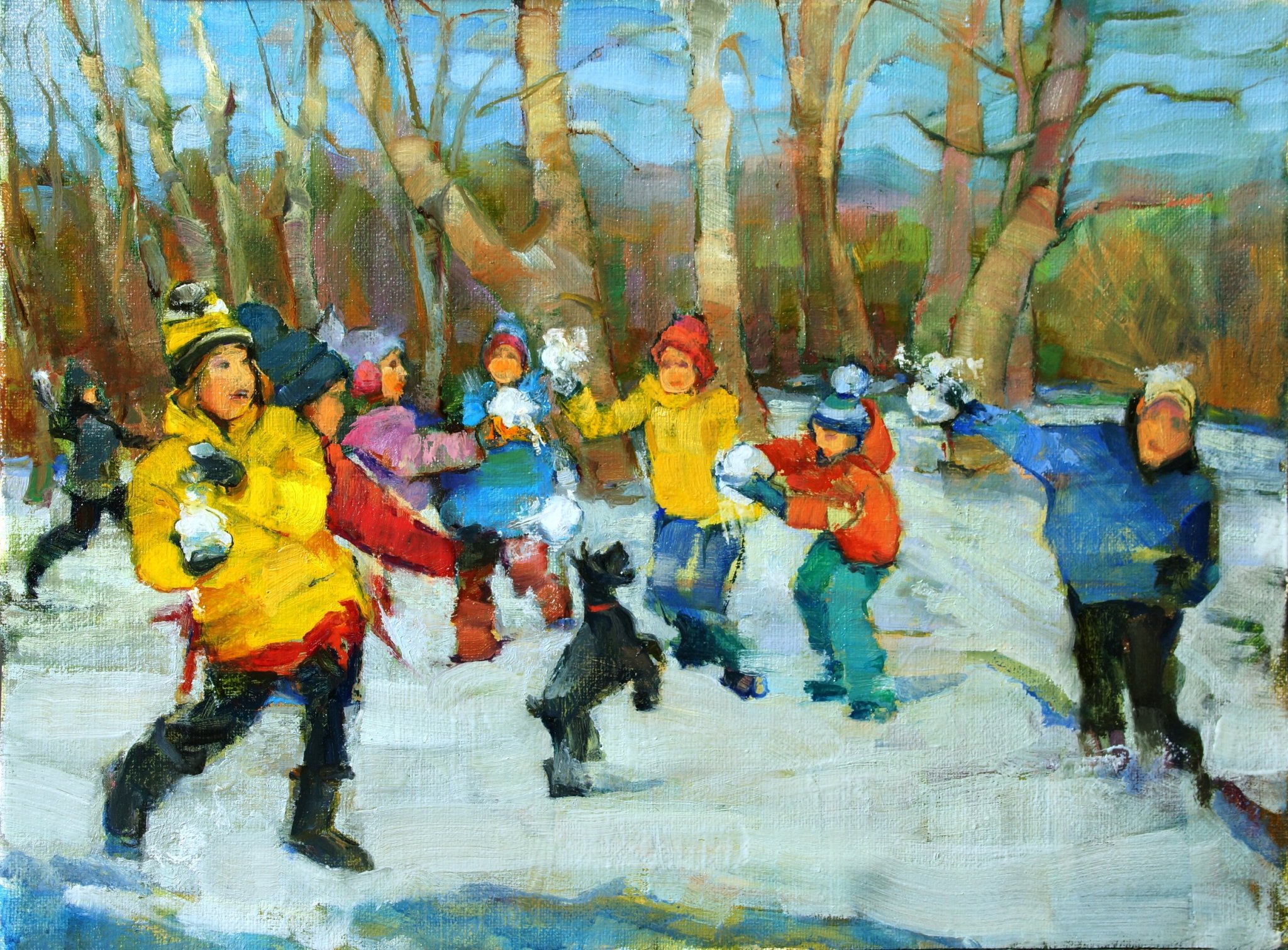 February 21, 2025 Dan's Papers cover art, "Snow Day" painting by Keith Mantell