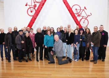 The Artists with Paton Miller and Christina Strassfield (Exec. Dir. SAC) at Southampton Arts Center