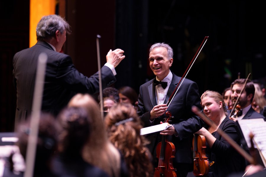 Violinist Gil Shaham with Palm Beach Symphony Music Director Gerard Schwarz