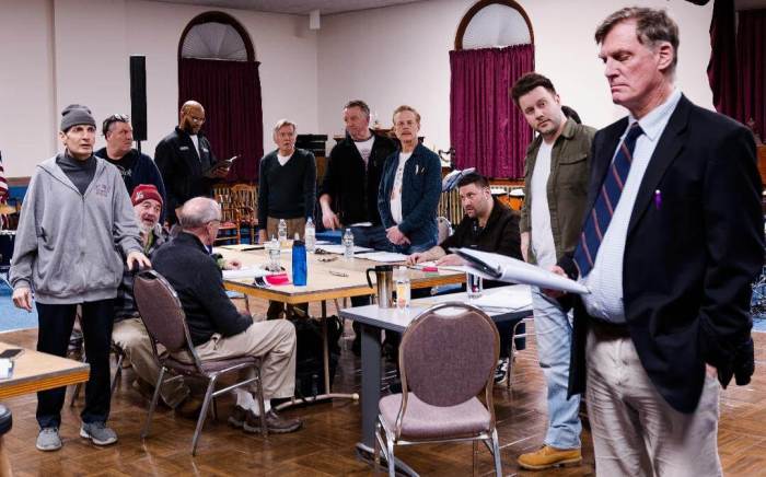 The cast of 12 Angry Men, Christopher Le Crenn, Brian McCready, Josh Gladstone, Phil Eberhardt, Jerome Foster Lewis, Randall Hemming, Mike Boland, Michael Bertolini, Nick Zappetti, Dayne Rasmussen, and Matt Conlon.