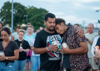 Friends and relatives attended a candlelight vigil was held at Mitchell Park in Greenport on Sunday, Aug. 15, 2021 after at least six people on the North Fork have died over the weekend due to fentanyl laced cocaine