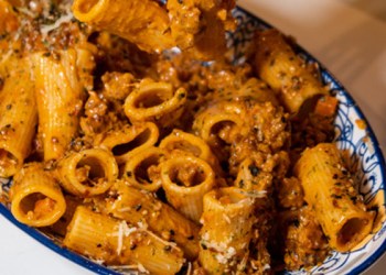 The miso rigatoni Bolognese at O by Kissaki