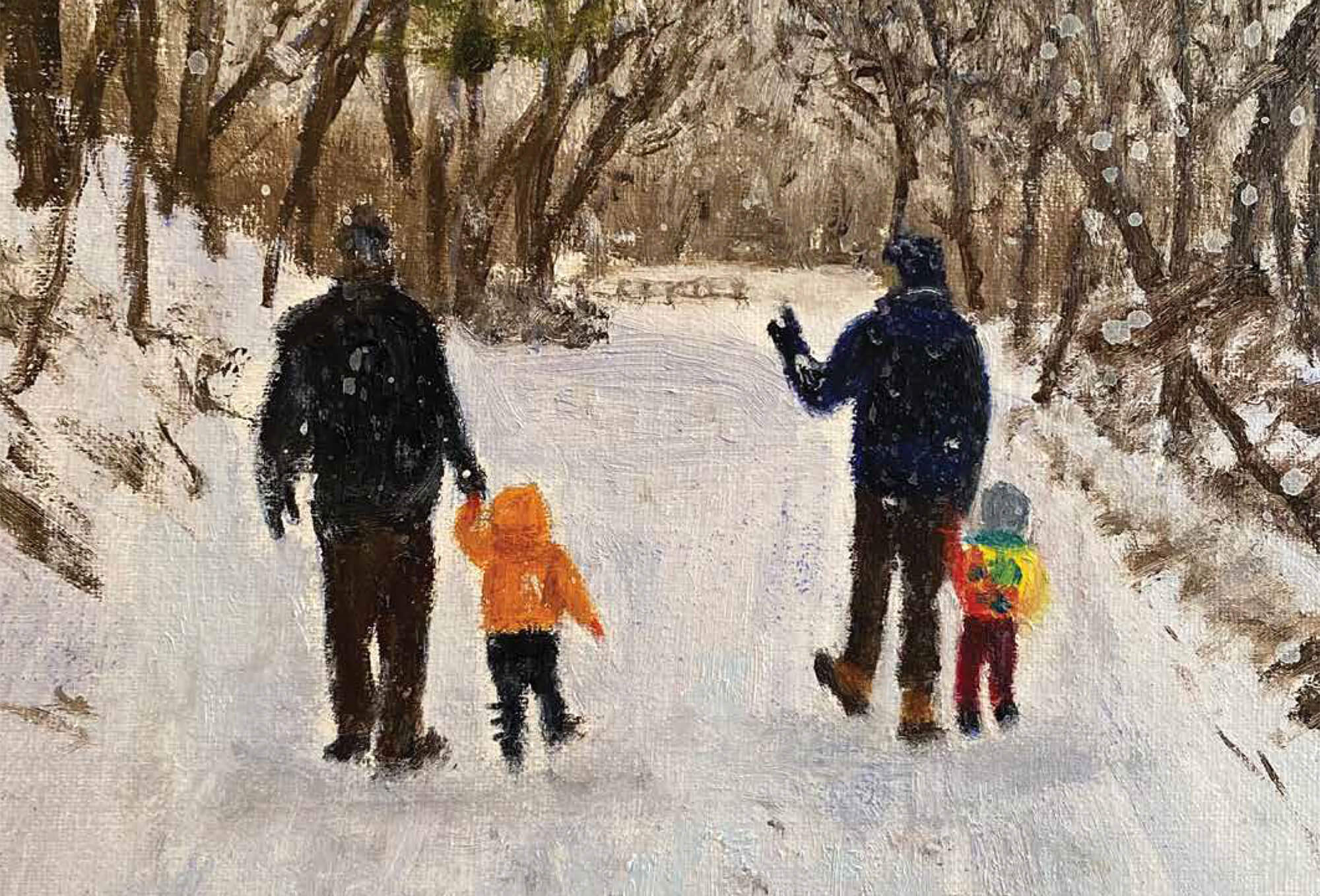 "Winter Walk" March 7, 2025 Dan's Papers cover art (detail) by Melinda Neger