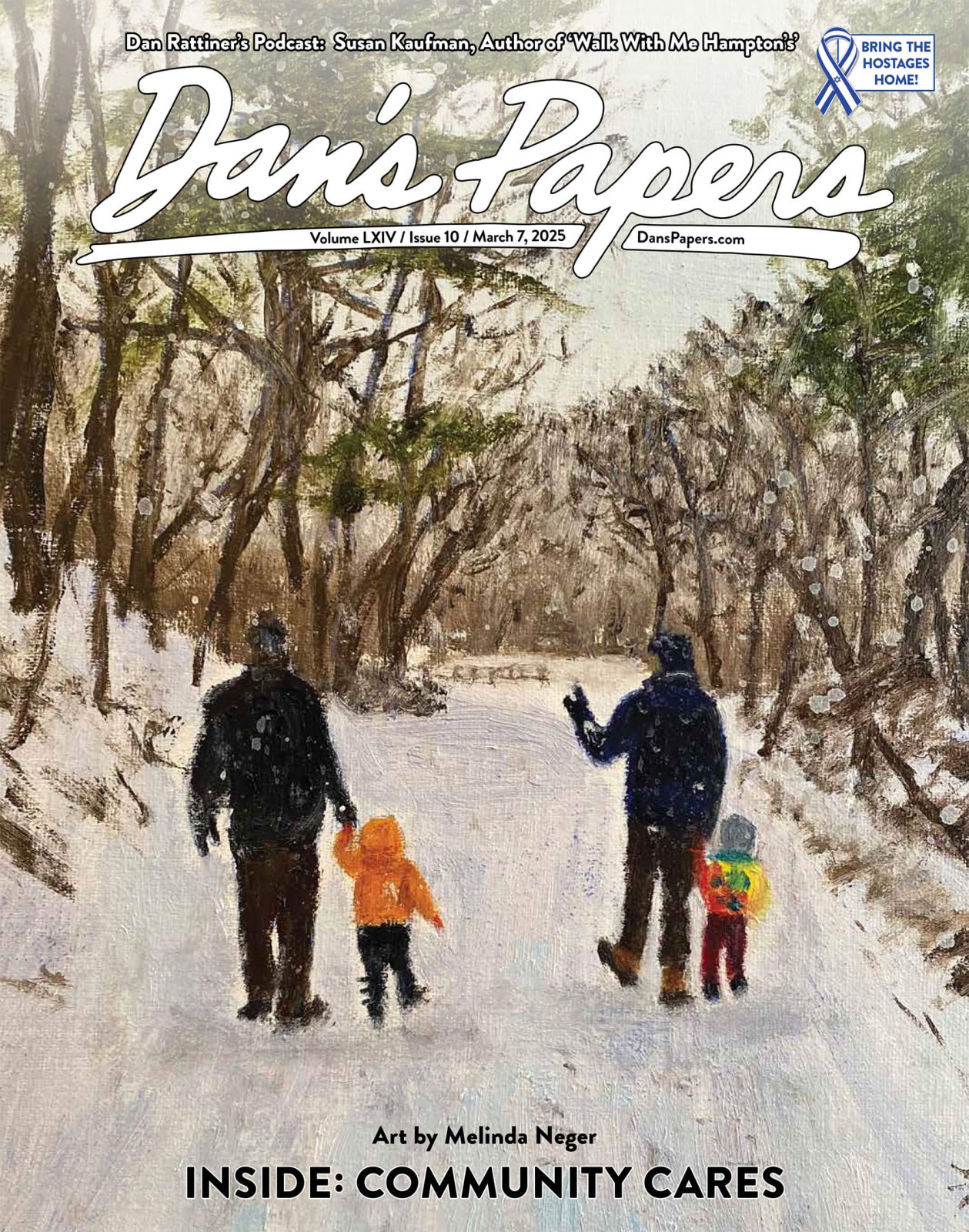 "Winter Walk" March 7, 2025 Dan's Papers cover art by Melinda Neger